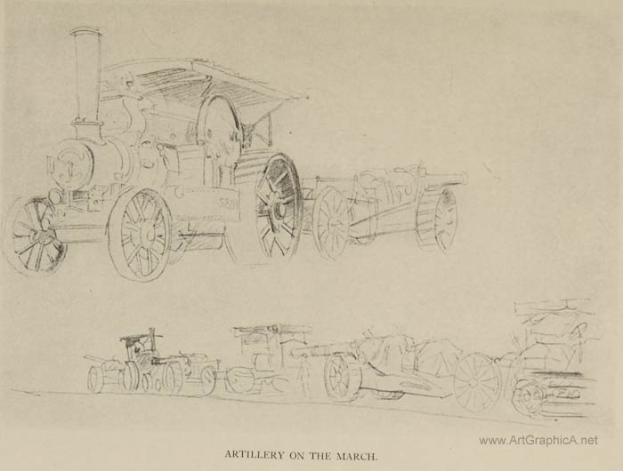 ARTILLERY ON THE MARCH, john sargent