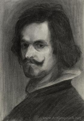 velazquez drawing, portrait of a man