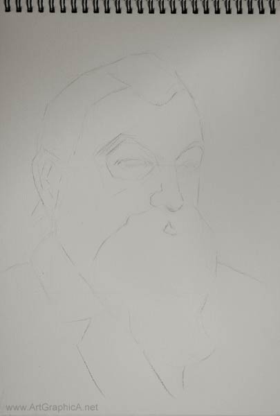 portrait drawing, beginning