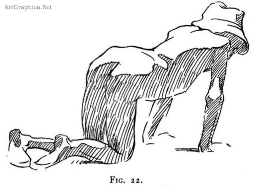 nude kneeling on all fours, drawing for art students