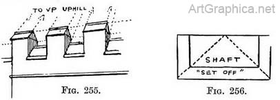 castle drawn in perspective, battlements