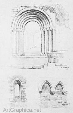 arches drawn in perspective