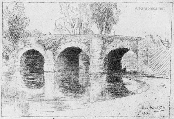 bridge drawn in perspective, drawing arches in perspective