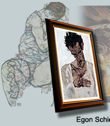 egon schiele, fine art canvas print