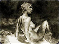 how to draw people, drawing the female nude, nude in charcoal, charcoal art lesson