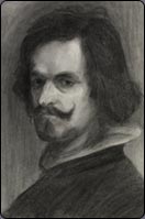 charcoal portrait, diego velazquez