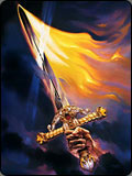 fantasy sword painting, oils