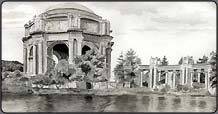 pen and ink lesson, palace of fine arts