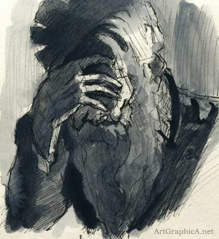 Ferdinand Hodler portrait sketch