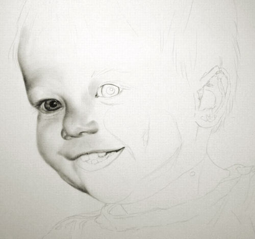 drawing eyes, child