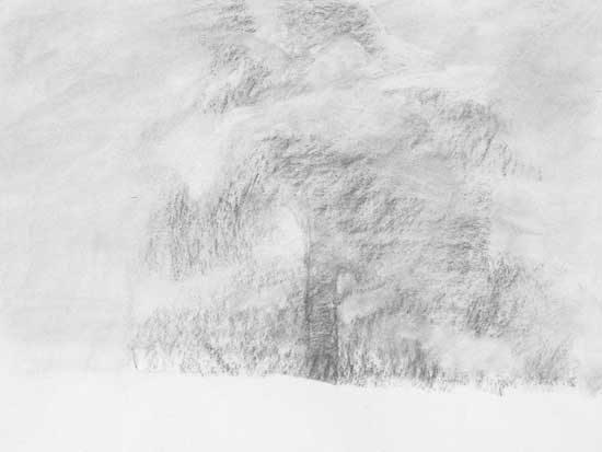 Drawing A Landscape In Charcoal, Charcoal Drawing Landscape Step By