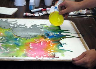 pouring liquid color