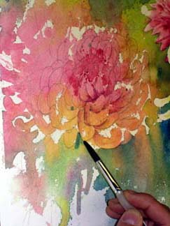 painting leaves and flowers, watercolor