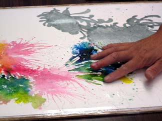 using your hands with watercolor