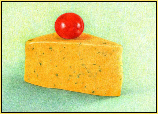 cotswold cheese and tomato cheese and tomato, color pencil