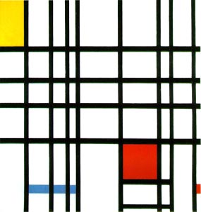 piet mondrian, red yellow and blue