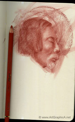 conte drawing study conte portrait study
