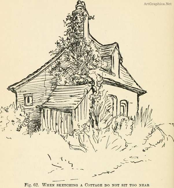 sketching a cottage, perspective book, free tutorial, free book