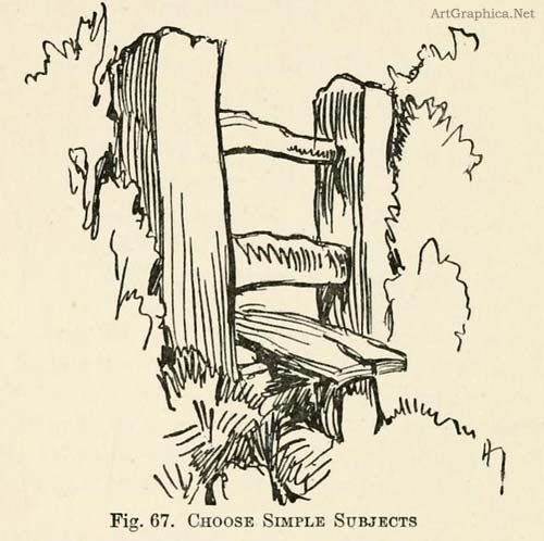 gate sketch, countryside sketching