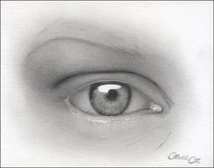 realistic female eye sketch