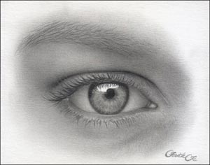 drawing the female eye in pencil