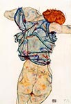 Woman Undressing by Egon Schiele