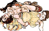 Two Woman by Egon Schiele