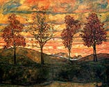 Four Trees by Egon Schiele