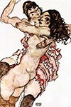 Two Girls Embracing by Egon Schiele