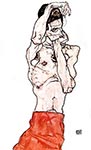Male Nude with Red Loincloth by Egon Schiele