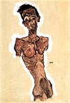 Nude, Self Portrait by Egon Schiele