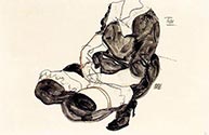 Squatting Female by Egon Schiele