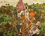 View of Krumau by Egon Schiele