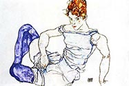 Woman in Violet Stockings by Egon Schiele