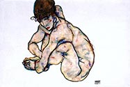 Sitting Nude by Egon Schiele