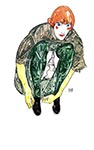 Crouching Figure (Valerie Neuzil) by Egon Schiele