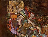 Krumau Town Crescent III, 1918 by Egon Schiele