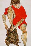 Female Model in Red by Egon Schiele