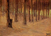 Forest with Sunlit Clearing in the Background, 1907 by Egon Schiele