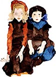 Two Girls by Egon Schiele
