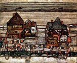 Houses with Laundry (The Suburb II), 1914 by Egon Schiele