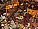 Krumau Town Crescent I (aka Edge of Town), 1915 by Egon Schiele