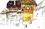 Old Houses in Krumau by Egon Schiele