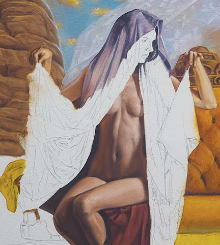 nude figure, nude lady, nude fantasy art, painting the female nude