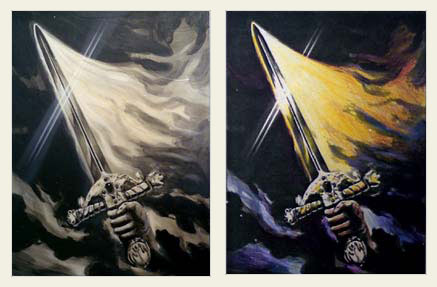 sword fantasy, oil painting lesson