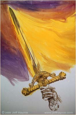 fantasy sword painting, art lesson