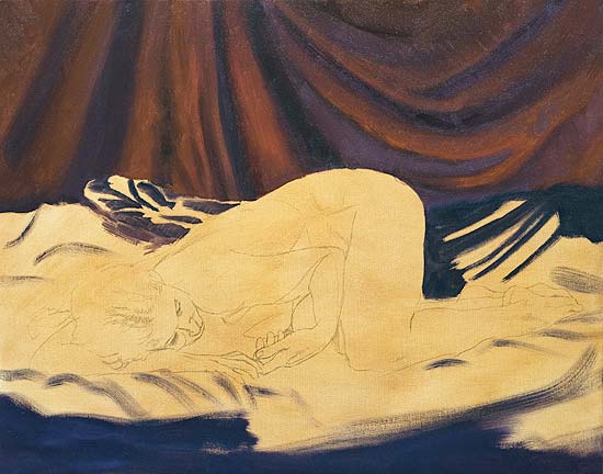 reclining nude, painting