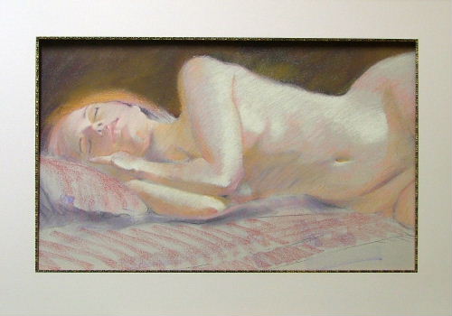 nu feminino em pastel