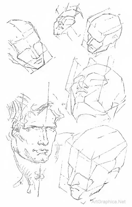 drawing the human head, bridgman anatomy, drawing heads