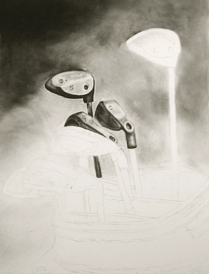 golf drawing, sport art